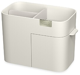 mDesign Plastic Divided Cosmetic Organizer Caddy Tote Bin with Handle -  Clear 