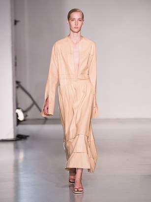 Joseph Odette Tiered Leather Dress - Womens - Beige