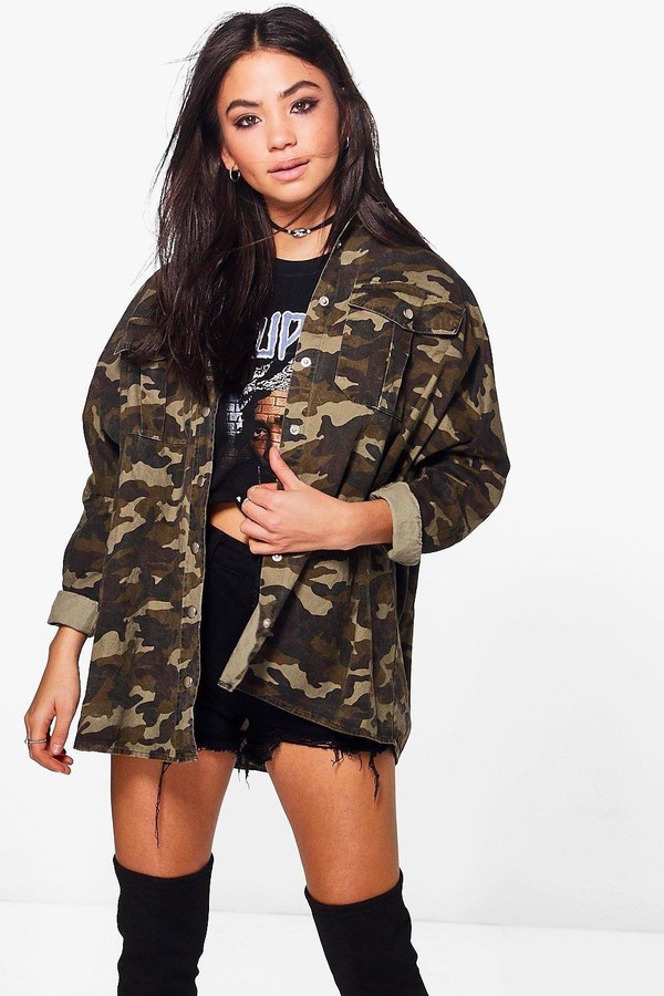 camo denim shirt womens