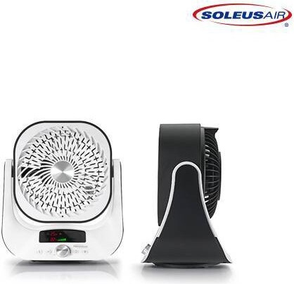 Soleus Air SoleusAir9"TabletopDigitalDisplayOscillatingAirCirculatorwithRemoteControlPersonalFanOffWhite:12Speeds,QuietOperation
