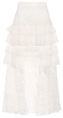 Zimmermann Pleated mesh skirt