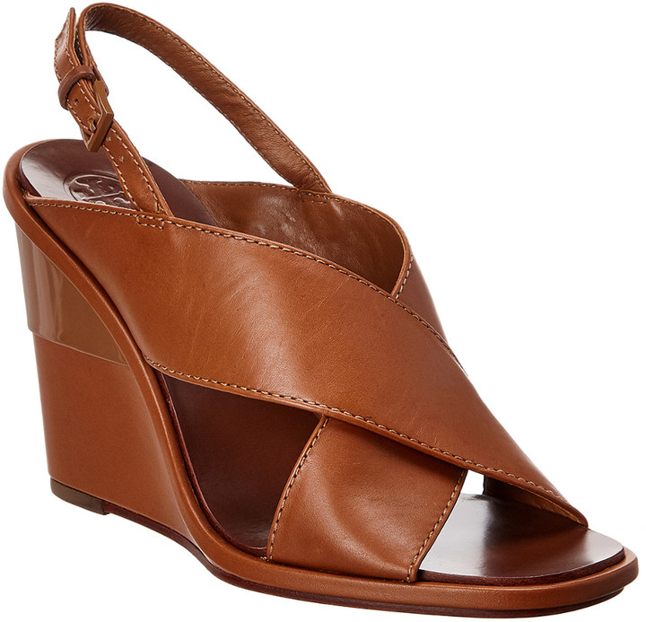 tory burch leather wedge sandals