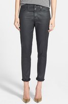 Thumbnail for your product : AG Jeans 'Leatherette Beau' Coated Boyfriend Skinny Jeans (Leatherette Black)