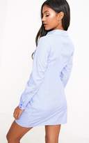 Thumbnail for your product : PrettyLittleThing Blue Corset Lace Up Open Shirt Dress