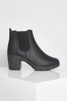 Thumbnail for your product : boohoo Chunky Cleated Heel Chelsea Boots