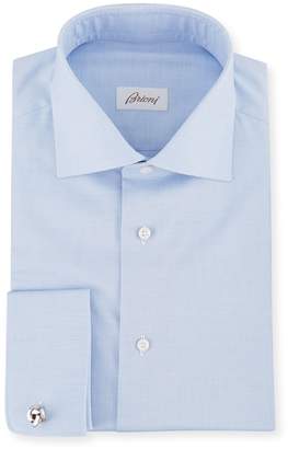 Brioni Men's Horizontal Weave French-Cuff Dress Shirt