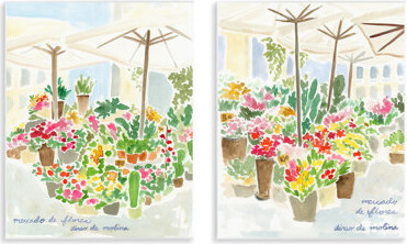 Outdoor Gardens Patio Wall Plaque Art Set by June Erica Vess