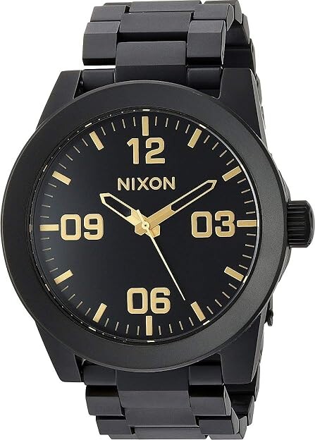 Nixon Corporal SS Men's Watches Matte Black/Gold, Gold Tone/Stainless Steel