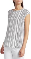 Thumbnail for your product : Piazza Sempione Cap Sleeve Striped Shell Top