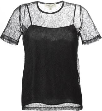 Burberry sheer lace top - ShopStyle