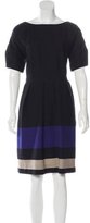 Thumbnail for your product : Lela Rose Colorblock Wool Dress