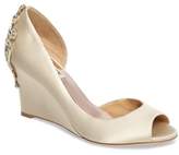 Thumbnail for your product : Badgley Mischka Meagan Embellished Peep Toe Wedge