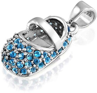 Bling Jewelry CZ Baby Shoe Charm Pendant Sterling Silver