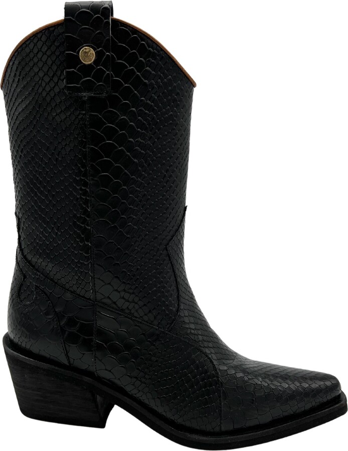 STIVALI NEW YORK - Royal Western Boots In Black Croc Embossed Leather -  ShopStyle