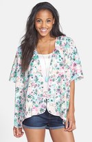 Thumbnail for your product : Band of Gypsies Floral Print Kimono Cardigan (Juniors)