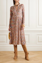 Thumbnail for your product : Missoni Wrap-effect Space-dyed Crochet-knit Midi Dress - Orange