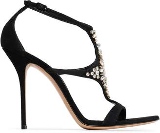 Casadei Crystal-embellished Suede Sandals