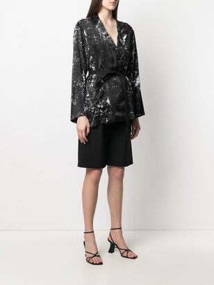 Song For The Mute Graphic-Print Wrap Blazer