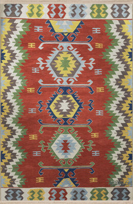 Bloomsbury Market Multi-Colored Traditional Motif Patterned Fringed Vintage Decorative Rug
