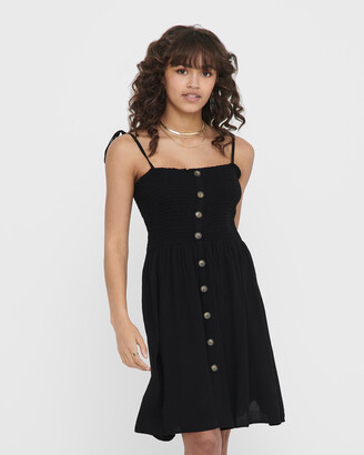 Only Women's Black Mini Dresses - Annika Sleeveless Smock Dress - Size One Size, 38 at The Iconic