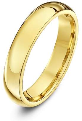 Theia Unisex Super Heavy Court Shape Polished 18 ct Yellow Gold 4 mm Wedding Ring - Size S