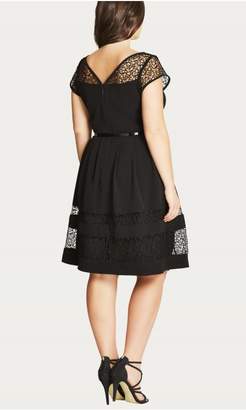 City Chic Citychic Delicate Lace Fit & Flare Dress