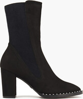 Thumbnail for your product : Stuart Weitzman Fifer faux pearl-embellished suede ankle boots