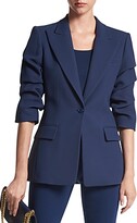 Cate Ruched Sleeve Sable Blazer 