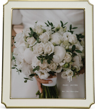 TJMAXX 8X10 Two Tone Curved Corner Beaded Tabletop Picture Frame, Gold