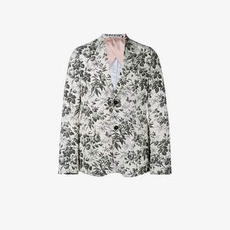 Gucci Mens White Floral Cotton Tailored Blazer, Size: 50