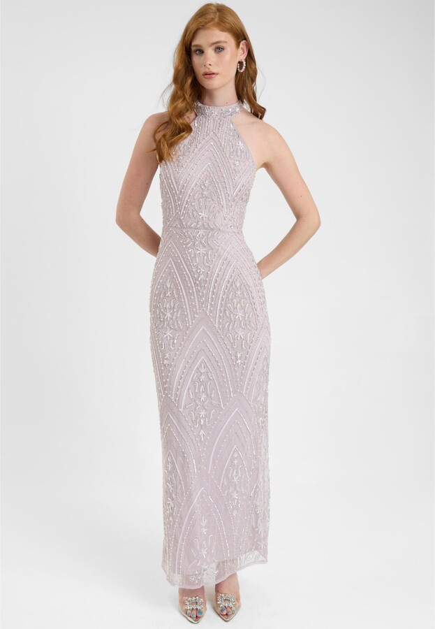 Beauut Women's Embellished Sequin Beaded Maxi Dress