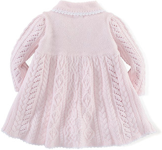 Ralph Lauren Childrenswear Lightweight Cable-Knit Coat, Delicate Pink, Size 3-24 Months