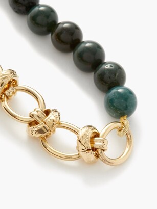 By Alona Ayla Agate & 18kt Gold-plated Necklace - Green Gold