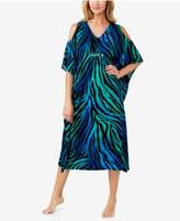Thumbnail for your product : Ellen Tracy Printed Cold-Shoulder Caftan