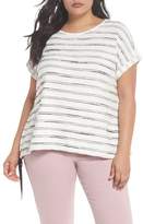 Thumbnail for your product : Vince Camuto Drawstring Waist Nubby Stripe Top