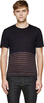 Thumbnail for your product : Burberry Navy & Brown Striped T-Shirt