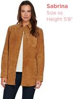 Thumbnail for your product : Denim & Co. Snap Front Suede Shirt Jacket w/ Seaming Details