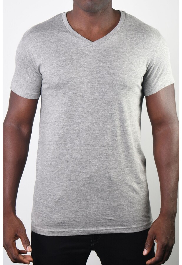 grey v neck shirt