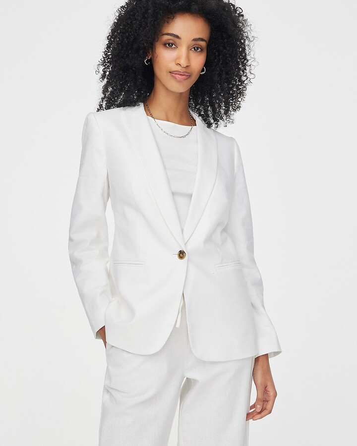 J.Crew Factory Linen-blend one-button blazer