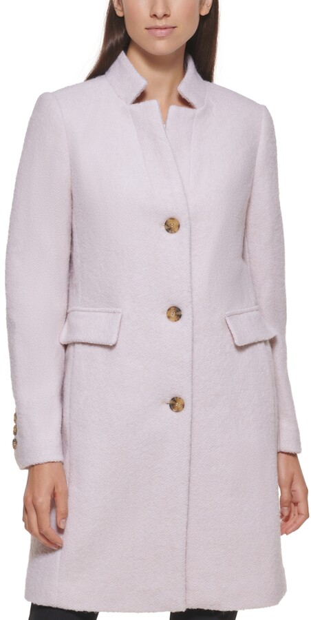 dkny single breasted walker coat