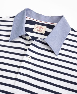 Brooks Brothers Striped Slub Cotton Jersey Polo Shirt