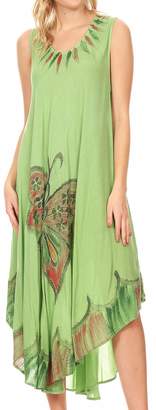 Sakkas 17255 - Keola Women's Maxi Caftan Bathing Suit Cover Up Summer Dress Sleeveless - OS