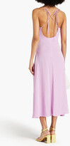 Thumbnail for your product : Sandro Praline ruched satin-crepe midi dress