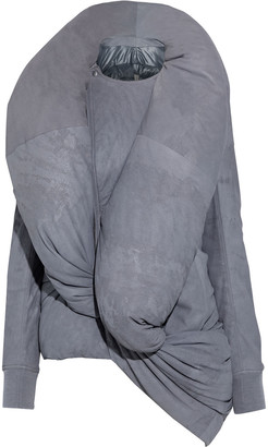 Rick Owens Root Draped Distressed Nubuck Hooded Down Jacket - ShopStyle