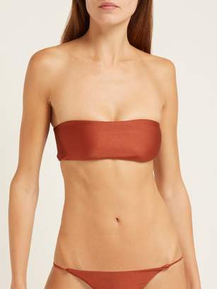 JADE SWIM Bandeau Bikini Top - Womens - Dark Red