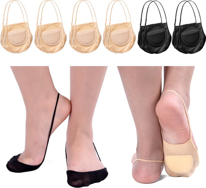 Zeltauto Women’s Slingback Sheer Liner Sock Ladies Invisible Toe Cover