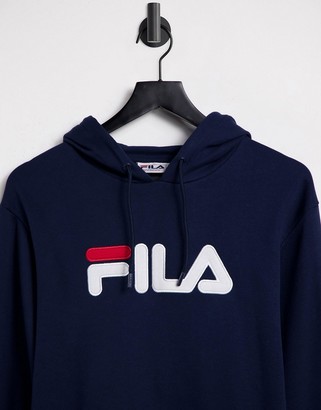 Fila large chest logo oversized hoodie in navy exclusive to ASOS