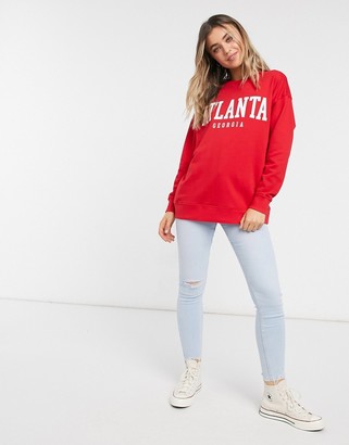 New Look atlanta sweatshirt in red
