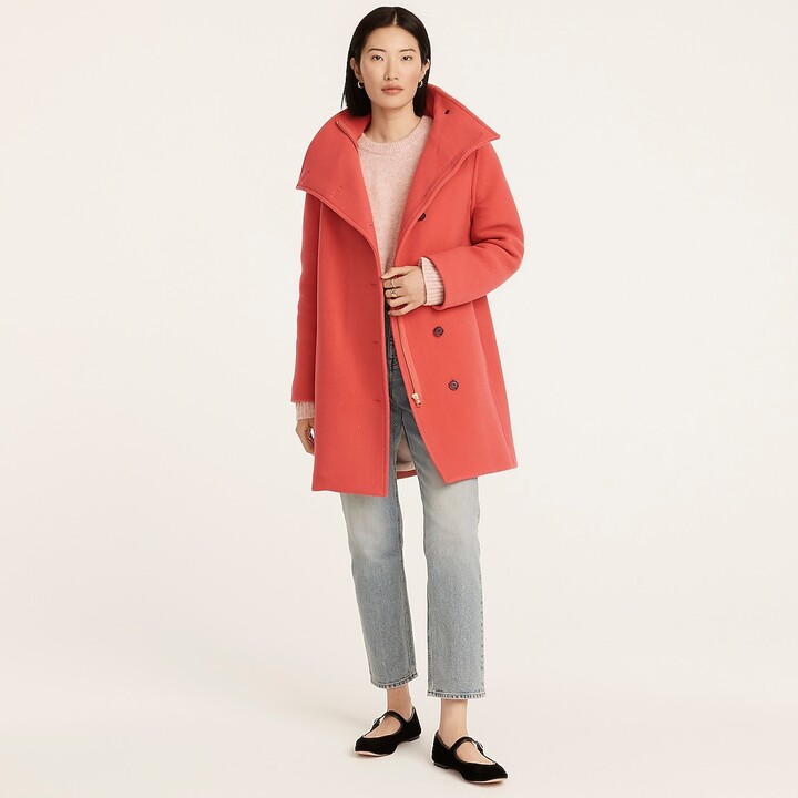 petite pink wool coat