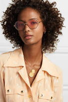 Thumbnail for your product : Chloé Scalloped Round-frame Gold-tone And Tortoiseshell Acetate Sunglasses